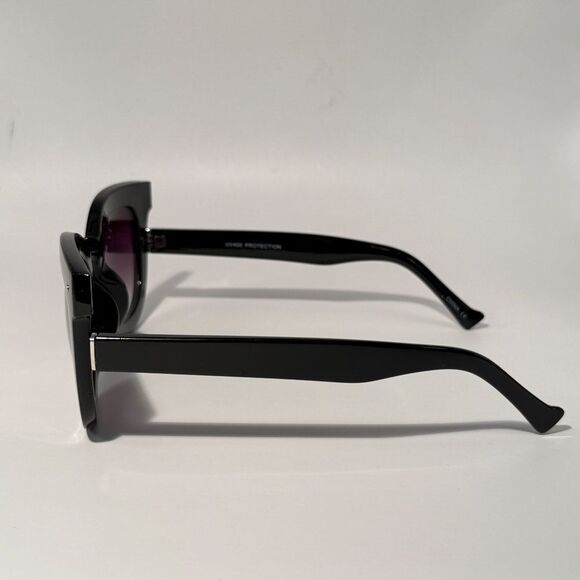 1636 NEW Oversized Black Cat Eye Sunglasses UV Protection Sexy Chic Style - Picture 3 of 9